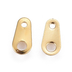 Golden 201 Stainless Steel Chain Tabs, Chain Extender Connectors, Golden, 8x4x0.7mm, Hole: 1mm and 1.8mm