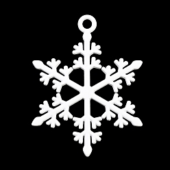Снежинка Подвески из сплава краски для выпечки, Новогодняя тема, белые, снежинка, 48.5x37.5x2.5 мм, отверстие : 3 мм