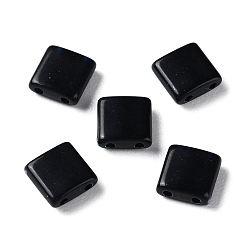 Black Opaque Acrylic Slide Charms, Square, Black, 5.2x5.2x2mm, Hole: 0.8mm