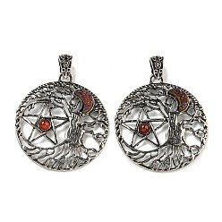 (966) Внутренний цвет Кристалл / Лиловато-лиловый на подкладке Подвески из натурального красного агата (окрашенного и нагретого) и гальванического друзового агата, Антикварная серебряная стойка из сплава с покрытием из дерева и подвесками в виде звезд, без свинца и без кадмия, с покрытием цвета радуги, 43x39x6 мм, отверстие : 4x6 мм