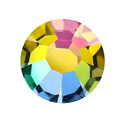 00030 281 Vitrail Medium Preciosa® maxima crystal без горячей фиксации плоские камни, чешский хрусталь, алюминиевый слой, круглый(438 11 615 шатон-роза), 00030 281 витражная среда, ss 12 (3~3.2 мм)