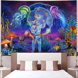 Human UV Reactive Blacklight Trippy Wall Hanging Tapestry, Hippie Mushroom Tapestry for Home Decoration, Rectangle, Human, 750x1000mm