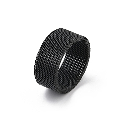 Черный 201 палец кольца из нержавеющей стали, широкое кольцо для унисекс, чёрные, 10 мм, внутренний диаметр: 20 мм