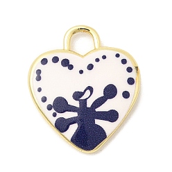 Цветок Латунные подвески с принтом, сердце прелести, долговечный, реальный 18 k позолоченный, цветок, 19x16x3 мм, отверстие : 3x3 мм