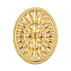 Golden 304 Stainless Steel Cabochons, Oval, Golden, 35x27x1.5mm, Fit for 1.4mm rhinestone