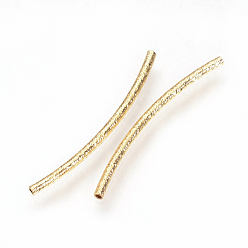 Real 18K Gold Plated Brass Tube Beads, Nickel Free, Real 18K Gold Plated, 29x1.5mm, Hole: 1mm