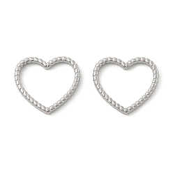 Нержавеющая Сталь Цвет 304 нержавеющей стали связывающий кольца, сердечная ссылка, цвет нержавеющей стали, 14x16x2 мм