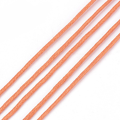 Dark Orange Waxed Cotton Cord, Dark Orange, 1mm, about 360yard/bundle(330m/bundle)