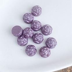 Medium Purple 10Pcs Opaque Czech Glass Beads, Rose, Medium Purple, 6mm
