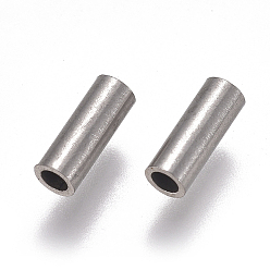 Stainless Steel Color 304 Stainless Steel Tube Beads, Stainless Steel Color, 8x3mm, Hole: 2mm