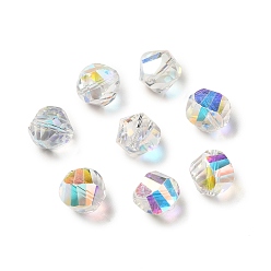 Clear AB Glass Imitation Austrian Crystal Beads, Faceted, Nugget, Clear AB, 8x8mm, Hole: 1mm