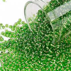 (27) Silver Lined Peridot Круглые бусины toho, японский бисер, (27) перидот с серебряной подкладкой, 8/0, 3 мм, отверстие : 1 мм, Около 222 шт / 10 г