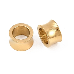 Золотой 201 из нержавеющей стали бусы, бусины с большим отверстием, бамбуковую палку, золотые, 13.5x8.5 мм, отверстие : 10 мм