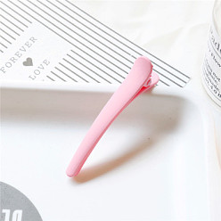 Pink Matte Rubber Color Hair Clip with Duckbill Clip Hairpin Hair Accessories for Women.