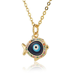 D665-5 Women's personality drop oil devil's eye pendant hip-hop all-match necklace temperament jewelry necklace