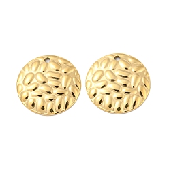 Real 14K Gold Plated 304 Stainless Steel Pendants, Flat Round Charm, Real 14K Gold Plated, 16x2mm, Hole: 1.4mm