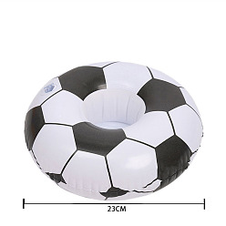 Black Football Shaped PVC Swim Ring, for Doll Summer Party Accessories Supplies, Black, 230mm