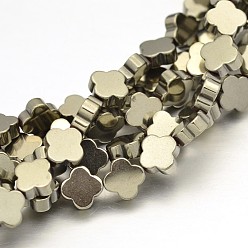 Antique Bronze Plated Flower Non-magnetic Synthetic Hematite Beads Strands, Imitation Pyrite, Antique Bronze Plated, 8x8x3mm, Hole: 1mm, about 51pcs/strand, 15.7 inch