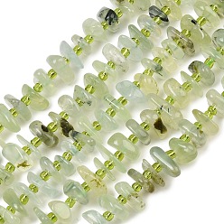 Péridot Péridot naturelles brins de perles, nuggets, 7.5~13x6~13x2~5mm, Trou: 0.9mm, Environ 68~86 pcs/chapelet, 15.35~15.75'' (39~40 cm)