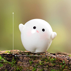 Белый Мини-модель призрака из смолы, аксессуары для кукольного домика с микро-ландшафтом, притворяясь опорными украшениями, 24x20 мм