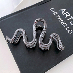 Gunmetal Snake Shape Alloy Large Claw Hair Clips, for Woman Thick Hair, Gunmetal, 49x105x50mm