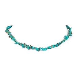Howlite Natural Howlite Chip Beaded Necklace, Stainless Steel Color, 15.94~15.98 inch(40.5~40.6cm)
