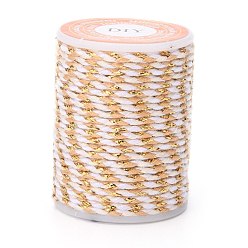 Navajo White 4-Ply Polycotton Cord Metallic Cord, Handmade Macrame Cotton Rope, for String Wall Hangings Plant Hanger, DIY Craft String Knitting, Navajo White, 1.5mm, about 4.3 yards(4m)/roll