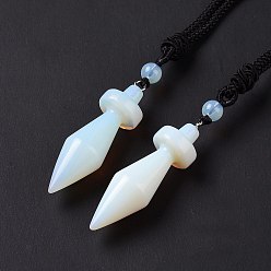 Opalite Opalite Bullet Pendant Necklace with Nylon Cord for Women, 33.07~35.04 inch(84~89cm)