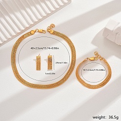 Золотой Набор винтажных женских браслетов, серег и ожерелий из латуни во французском стиле, золотые, показать на картинке