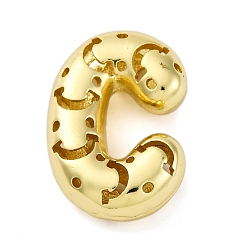 Letter C Латунные подвески, стойки покрытие, долговечный, без кадмия и без свинца, подвески с полыми буквами, буква С, 21x14x6 мм, отверстие : 4.7x3 мм