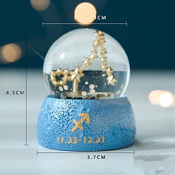 Sagittarius Zodiac Gifts, Constellations Snow Globe, Crystal Sphere House Gifts Desktop Decor, Crystal Ball Birthday Present with Base, Sagittarius, 45x30x37mm