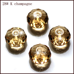 Gold Imitation Austrian Crystal Beads, Grade AAA, Faceted, Rondelle, Gold, 8x5.5mm, Hole: 0.9~1mm