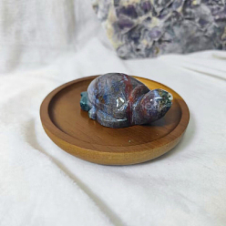 Ocean Agate Natural Ocean Agate Tortoise Statue, for Home Display Decoration, 95mm