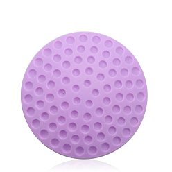 Medium Purple Self Adhesive Silicone Door Knob Wall Shield, Wall Protector, Flat Round, Medium Purple, 50x10mm