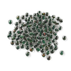 Темно-Зеленый 130шт 10г прозрачные стеклянные бусины, круглые, граненые, темно-зеленый, 4x3 мм, отверстие : 1 мм