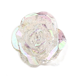 Белый Дым Прозрачные акриловые бусины, с блеском порошок, цветок, серый, 30.5x32x16 мм, отверстие : 3.6 мм