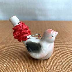 Swallow Porcelain Whistles, with Polyester Cord, Whistles Toys for Kids Birthday Gift, Swallow Pattern, 72x38x55mm