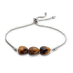Tiger's eye Colorful Heart-shaped Natural Stone Beaded Anklet/Bracelet Jewelry
