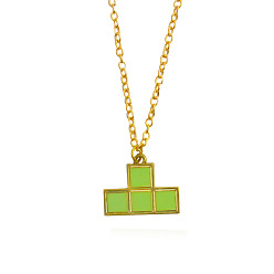 XL552 Cartoon Tetris Game Module Pendant Necklace Fashionable Friend Jewelry