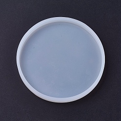Белый Силиконовые формы, формы для литья смолы, для уф-смолы, изготовление ювелирных изделий из эпоксидной смолы, плоско-круглые, белые, 137x12 мм, Внутренние размеры: 128 mm
