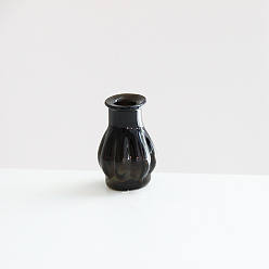 Black Transparent Miniature Glass Vase Bottles, Micro Landscape Garden Dollhouse Accessories, Photography Props Decorations, Black, 14.5x22mm