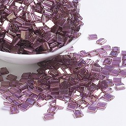 (TL316) Light Amethyst Gold Luster Миюки тила бусины, японский бисер, 2-луночное, (тл 316) легкий аметист золотой блеск, 5x5x1.9 мм, отверстие : 0.8 мм, Около 118 шт / 10 г