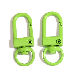 Lawn Green Spray Painted Alloy Swivel Clasps, Swivel Snap Hook Clasps, Lawn Green, 31.5x12.5mm