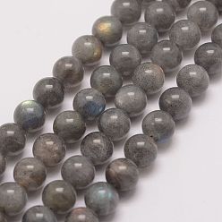 Larvikite Natural Labradorite Bead Strands, Round, 6mm, Hole: 1mm, about 62pcs/strand, 15.5 inch