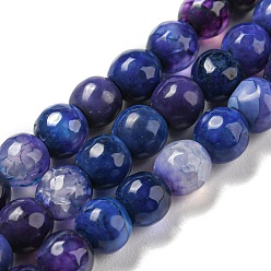 Blue Natural Agate Beads Strands, Dyed & Heated, Round, Faceted, Blue, 6mm, Hole: 1mm, about 62pcs/strand, 14.37~14.76 inch(36.5~37.5cm)