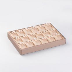 BurlyWood Wooden Earrings Presentation Boxes, Covered with PU Leather, BurlyWood, 18x25x3.2cm