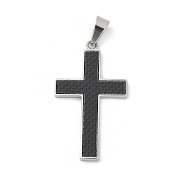 Нержавеющая Сталь Цвет 304 подвески из нержавеющей стали, с волокном и эмалью, крестик, цвет нержавеющей стали, 44x25x2.5 мм, отверстие : 10x5 мм