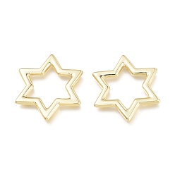 Real 18K Gold Plated Brass Linking Rings, Hexagram, Real 18K Gold Plated, 27.5x23x2.5mm, Inner Diameter: 17x16.5mm