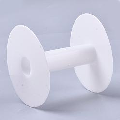 White Plastic Spool, White, Wheel, Bobbin: 24mm in diameter, 88mm high, Backplane: 93mm in diameter, 2mm thick