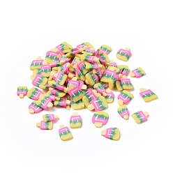 Colorful Handmade Polymer Clay Cabochons, Ice Lolly, Colorful, 5~6.5x3.5~4x0.8mm, about 66666pcs/1000g